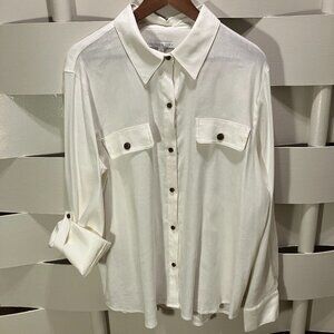 Preston & York White/Cream Button Up Blouse Extra Large XL